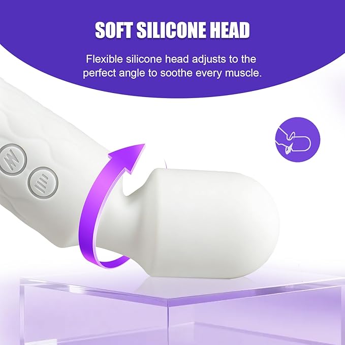 Upgraded Mini Massager - Powerful-Quiet-Portable - Multiple speeds and Modes (White)