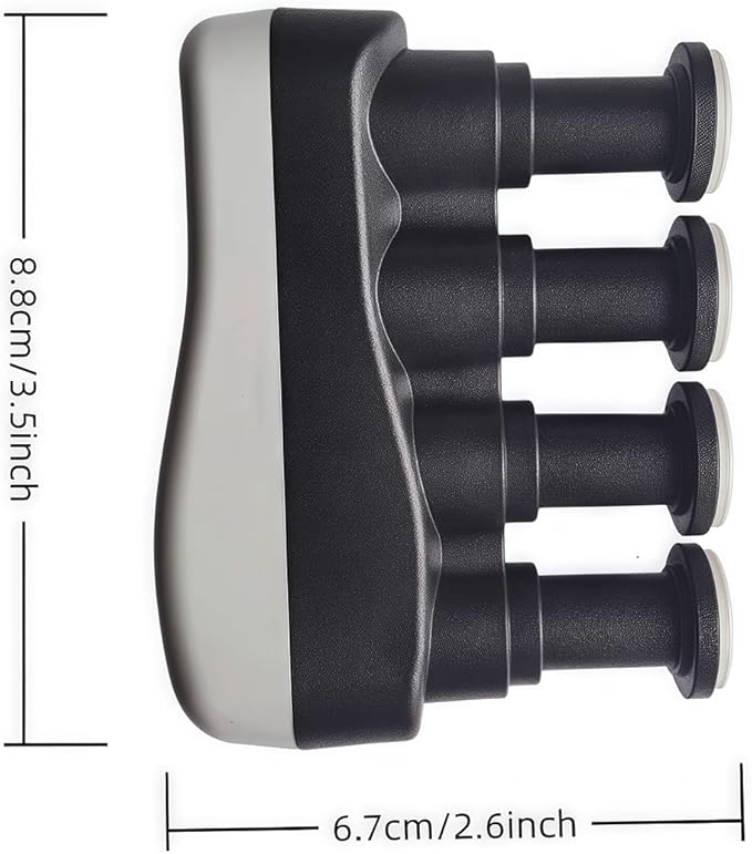 Finger Strengthener, Nalu Hand Grip Trainer Exerciser for Piano, Guitar, Bass, Ukulele Players, Plastic Material, Lightweight and Portable - Improve Finger Flexibility, Strength,1 Pack (Black+Gray)