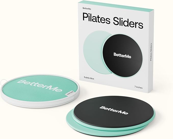 BetterMe Pilates Sliders – Dual-Sided Exercise Sliders for Core Training – Compact Workout Gliders for Home Fitness, Abs & Full Body Workouts
