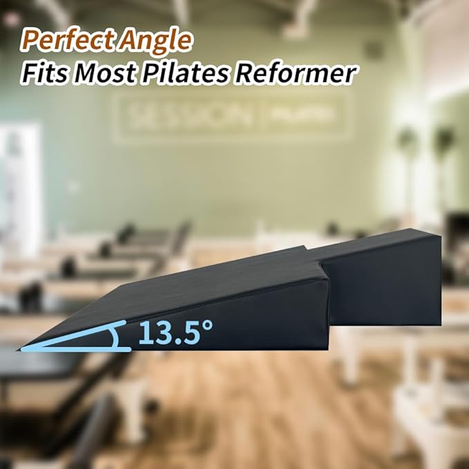 Large Upholstered Wedge for Pilates Reformer Machine, Fitness Equipment for Pilates, Pilates Reformer Accessories for Floor Exercises, Ideal for Home Pilates and Studio Use.