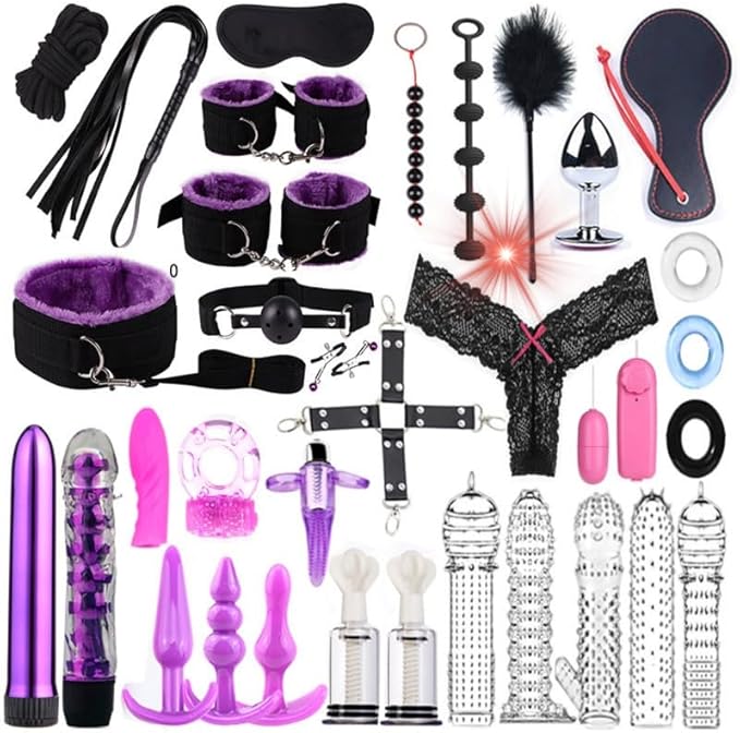 34 Piece Casual Pilates Training Set (Purple), Indoor Fun Hip and Wrist Action Role-Playing Accessories, Couple Gift