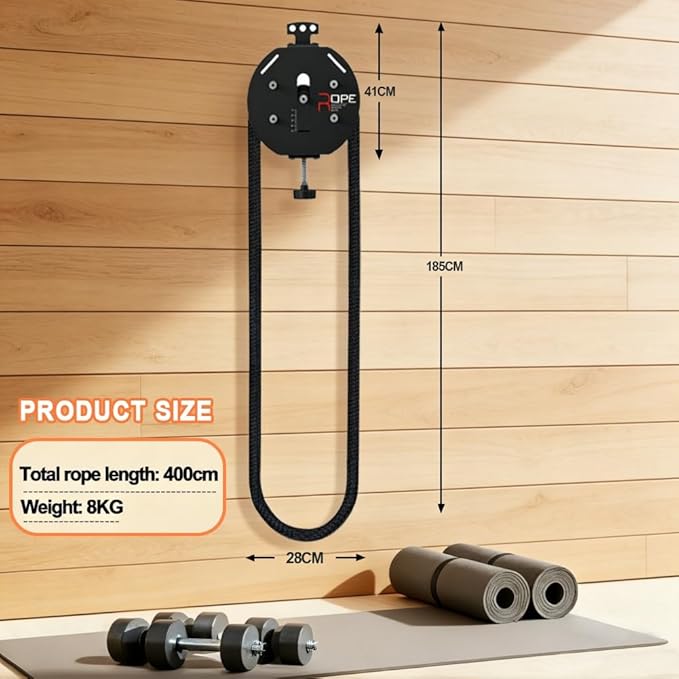 Endless Rope Trainer, Cable Machine for Home Gym, Features Adjustable Pulley and Resistance for Full Body and Upper Extremity Conditioning