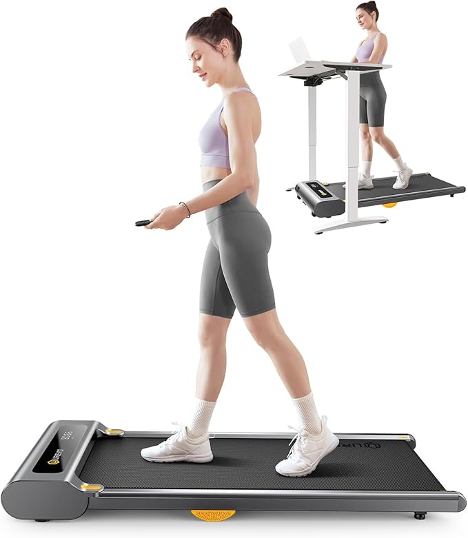 UREVO Walking Pad with Incline, Portable Under Desk Treadmill, 2.5 HP Walking Treadmill Pad for Home and Office, Walking Jogging Running Machine with Remote Control and LED Display