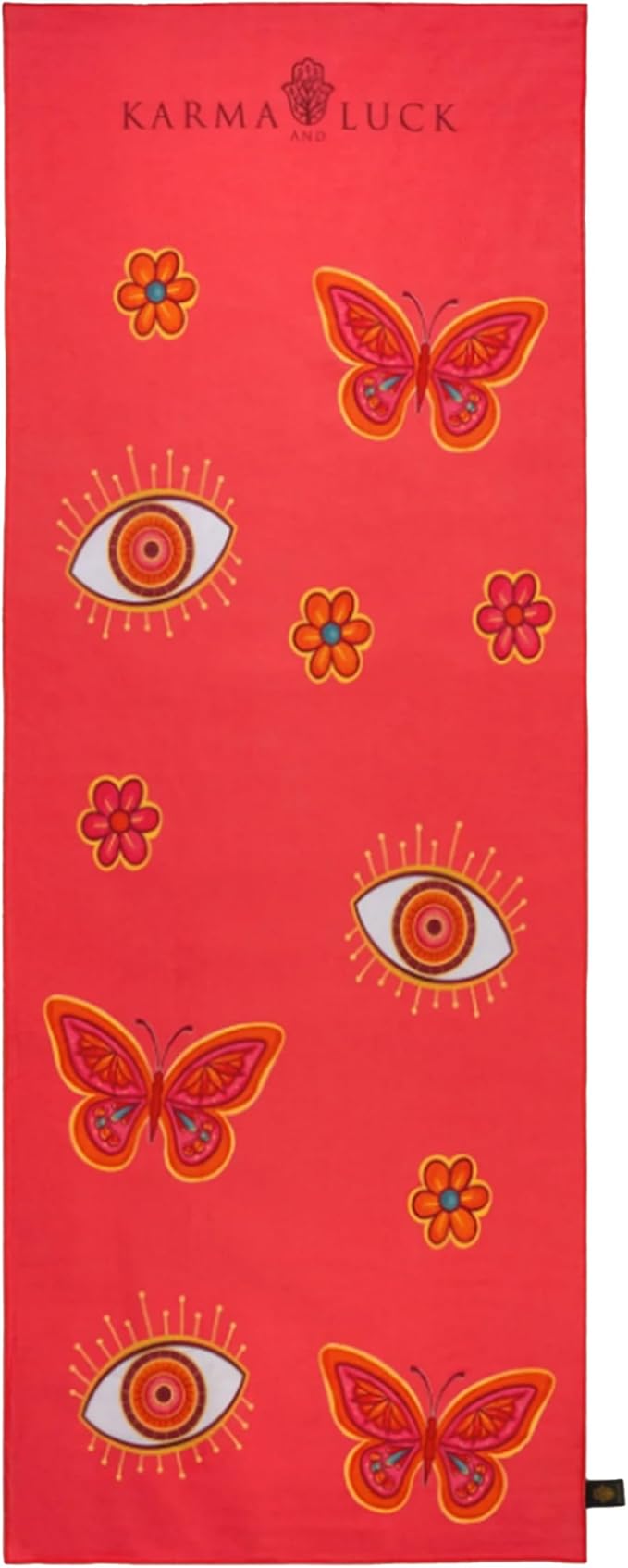 KARMA AND LUCK Radiant Protection Yoga Towel, Absorbent, Non-Slip Hot Yoga Mat Towel, Silicone Grip & Soft Terry Suede for Spiritual Energy Shield & Clarity, 26” x 72”