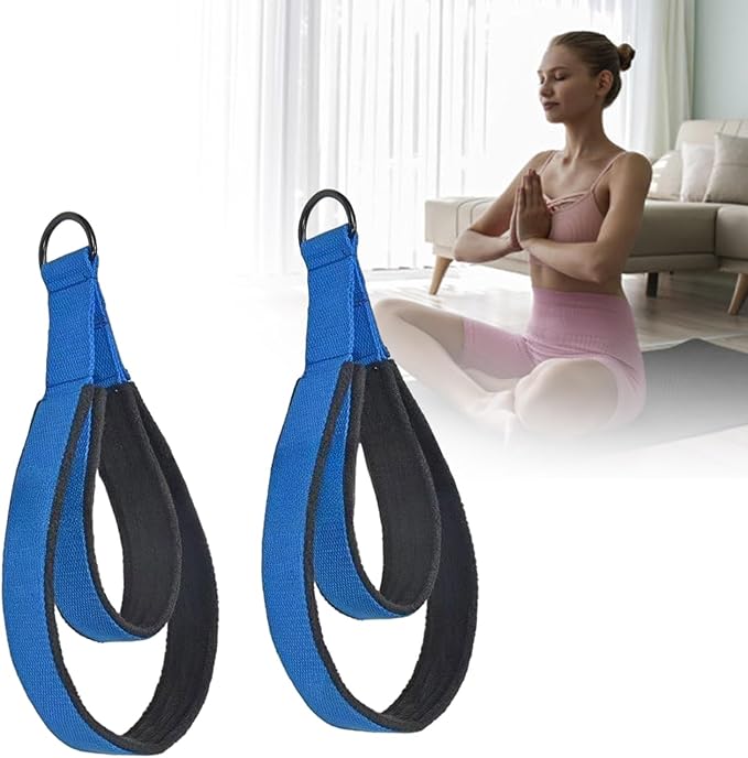 1 Pair Pilates Double Loop Strap For Reformer Fitness D-Rings Handle Yoga Exercise Accessory For Home Gym Workout Fitness D Rings Workout