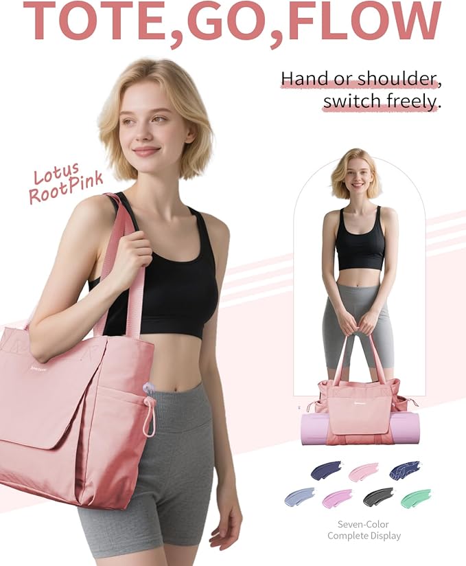 sportsnew Yoga Mat Bag Tote Yoga Gym Bags For Women Men with Waterproof Wet Pocket & Hook-and-loop, Quick Access Storage Yoga Mat Bag Carrier
