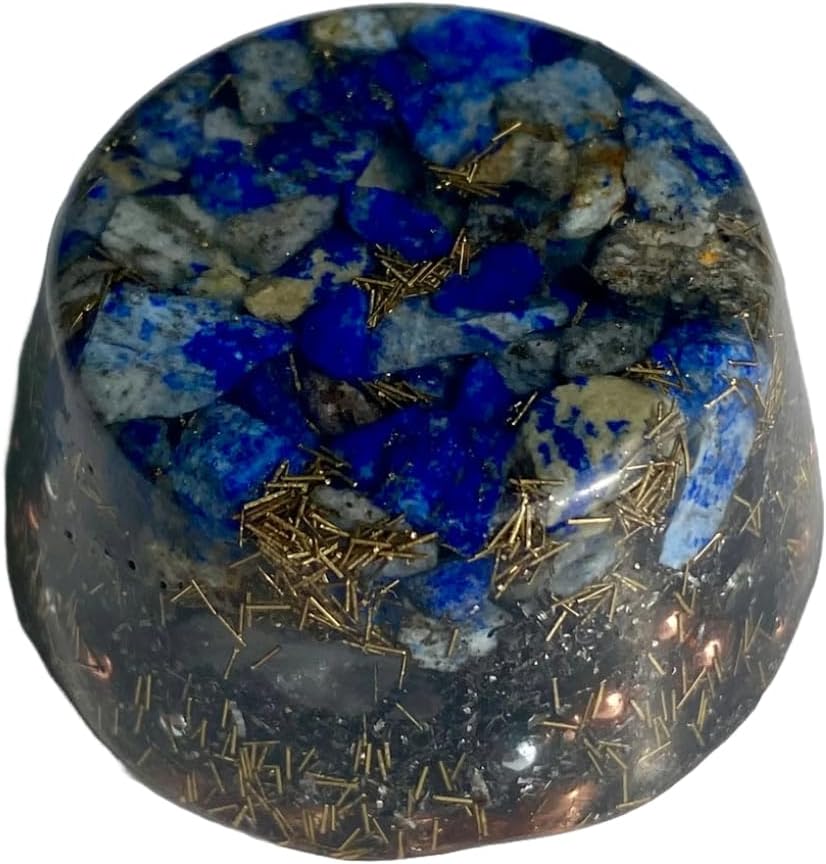 Lapis Orgone Generator Energy Accumulator 528Hz/7.83Hz/Advance Harmonics Many Beautiful Ingredients and Colors! (Lapis)
