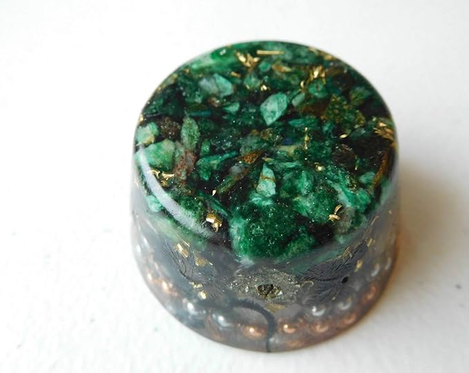 Green Fuchsite Orgone Generator Energy Accumulator 528Hz/7.83Hz/Advance Harmonics Many Beautiful Ingredients and Colors! smtbscOG(B. Green Fuchsite)
