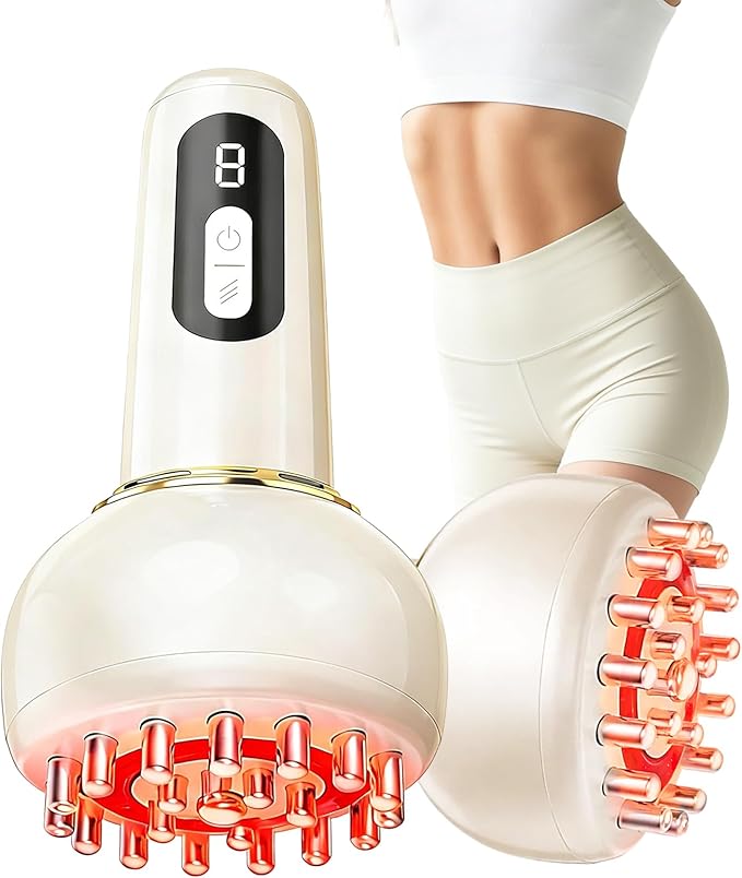 Lymphatic Drainage Massager & Anti Cellulite Massage Tool, for Legs, Arms & Belly, Body,Helps Reduce Stretch Marks & Cellulite,with Microcurrent, Light Heat & Vibration