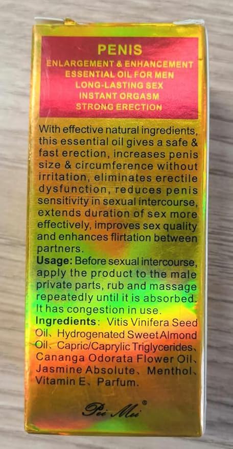 Men Massage Essential Oil, Body Moisturizing & Penis Becomes Longer and Thicker Enhancement Erotic Massage Oil, Men Energy for Care Delay Performance (Oil)