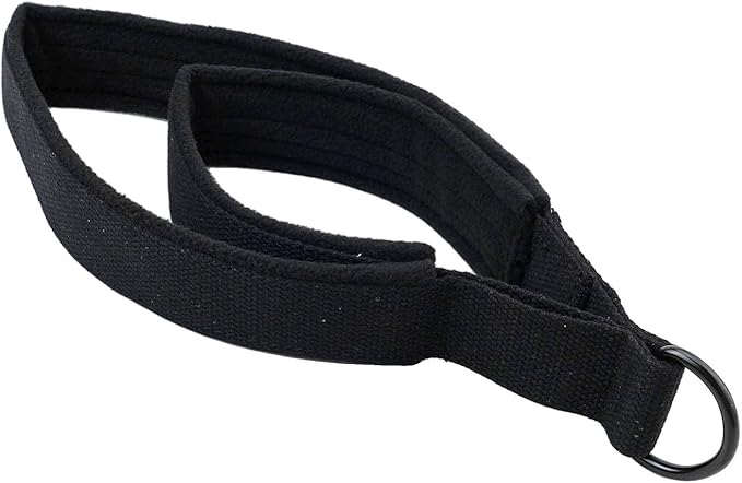 2pcs Pilates Straps Foot Reformer, Cotton Webbing Fitness Equipment Bands with D-Rings Home Gym Flexibility Training, Black