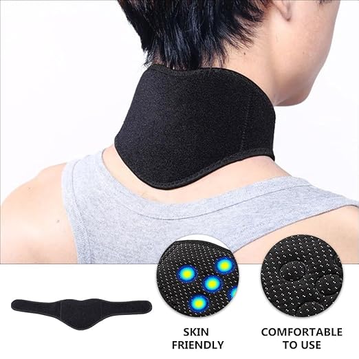 Neck Support Brace Strap: Adjustable Warm Magnetic Collar Self Heating Wrap Tourmaline - Neck Support for Men and Women