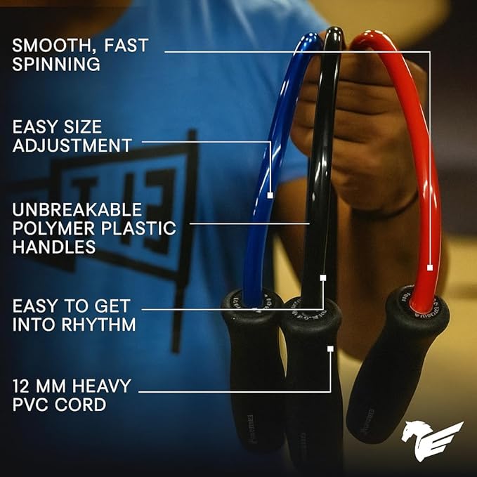 Elite Jumps Muay Thai 2.0 Weighted Jump Rope - Designed for High-Intensity Training, Muay Thai, & MMA Workouts - Heavy 1.3lb PVC Jump Ropes for Fitness