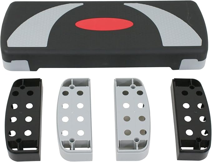 31" Aerobic Step Platform, Adjustable Height Exercise Workout Stepper, Stackable Risers Stepper for Exercise at Home Gym Workouts Fitness Equipment