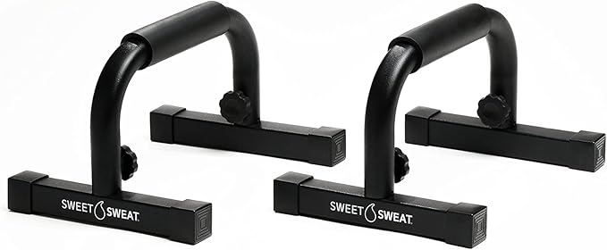 Sweet Sweat Push Up Bars, by Sports Research - Durable, Non-Slip with Comfort Grip - Calisthenics Equipment for Bodyweight Fitness & Strength Training - Floor Stand Pushup Bar Handles for Men & Women