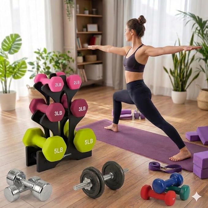3 Tier Dumbbell Rack Stand - Compact Weight Storage Organizer for Home Gym Exercise, Small Duty 3-Tier Weight Storage Solution (Dumbbells Not Included) - 23x22.5x8.5cm