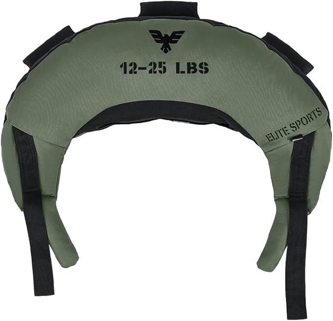 Elite Sports Bulgarian Canvas Bag, Fitness Canvas MMA Gym Cross Workout Training Sandbag 17, 25, 33, 45 lbs (UNFILLED)