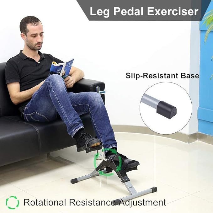 Foldable Under Desk Exercise Bike Portable Arm and Leg Pedal Exerciser