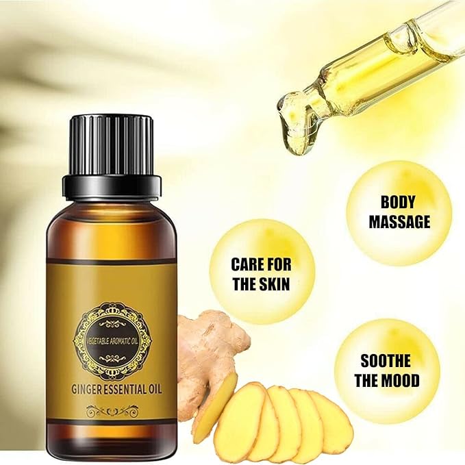 10 Pack Belly Drainage Ginger Oil, Ginger Oil Lymphatic Drainage Massage Oil, Natural Lymphatic Drainage Ginger Oil,Ginger Massage Oil,Plant Aroma Oil, Natural Ginger Essential Oil