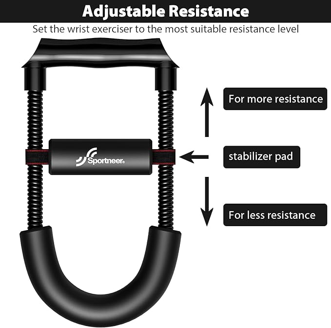 Sportneer Forearm Strengthener Forearm Wrist Strengthener Exerciser with Adjustable Tension for Improving Strength - Hand Developer Arm Grip Workout Strength Trainer Home Gym Workout Equipment for Starter and Pro