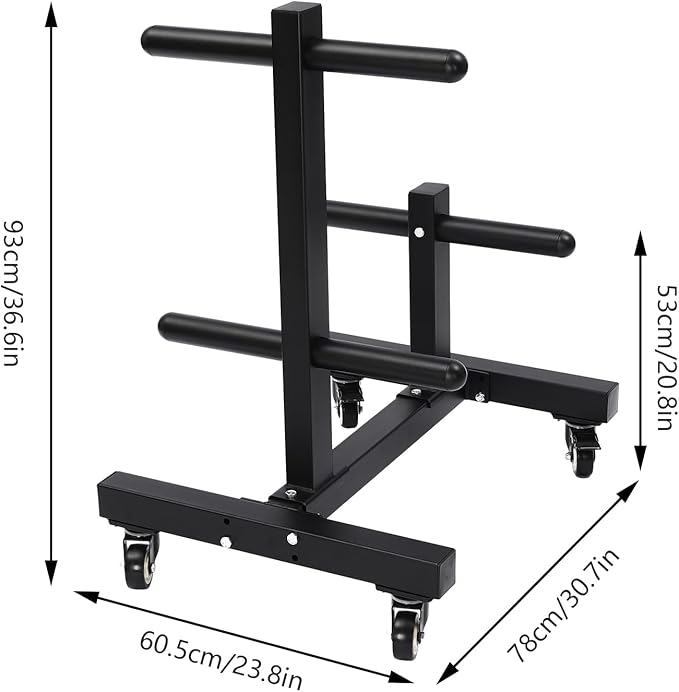 Plate Rack Tree, Large Compact Dumbbell Rack With H-shaped Base, Portable Vertical Mobile Dumbbell Piece Storage Holder Up to 1102.3lbs Load-bearing, Dumbbells Set Stand For Home Gym