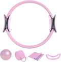 Pilates Ring, 15" Durable 5 Pack Pilates Ring and Ball Set with Magic Circle,Resistance Bands,Mini Ball,Yoga Strap,Pilates Ball and Ring Set Equipment for Toning Inner Thighs,Core,Arms,Legs
