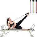 Pilates Reformer Machine，Grey Foldable Pilates Reformer Equipment Home Indoor Workout Machine，for Home Gym Cardio Fitness Personal Indoor Sport Apparatus