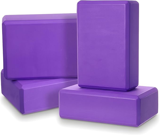 4 Pcs Yoga Blocks 9 x 6 x 4 Inch Eva Foam Lightweight Non Slip Yoga Props for Pilates Stretching and Meditation Exercise Blocks Lightweight Yoga Essentials