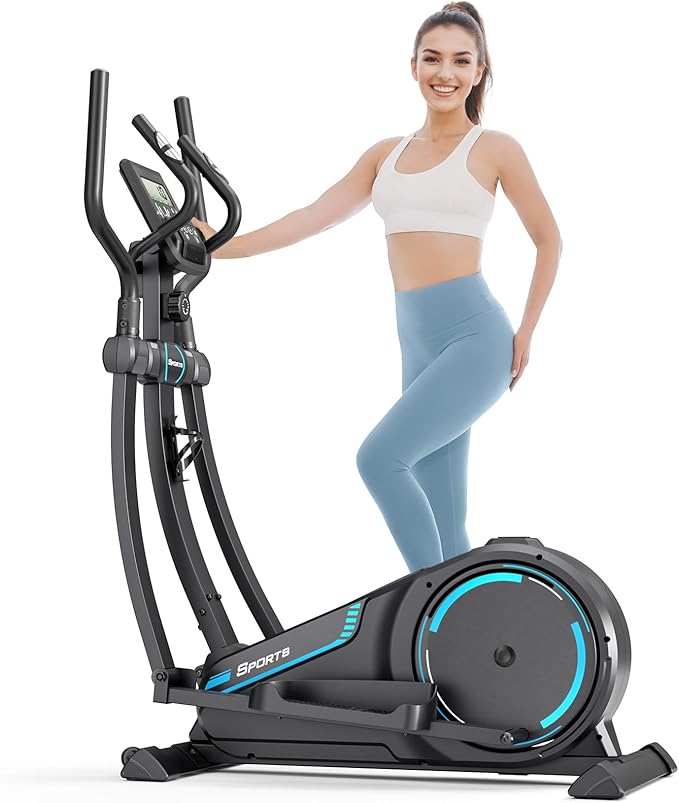 THERUN Elliptical Exercise Machine, Hyper-Quiet Magnetic Elliptical Machine for Home, 15.3IN Stride Elliptical Training Machines with 16 Resistance Levels, 17.6LBS Flywheel