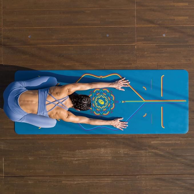 Liforme Printed Yoga Mat Collection - Free Yoga Bag Included - Patented Alignment System, Warrior-like Grip, Non-Slip, Eco-friendly, Sweat-resistant, Long, Wide and Thick for Comfort