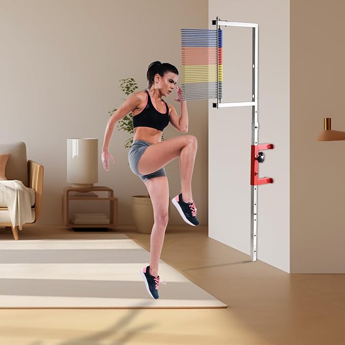 Vertical Jump Tester Wall Mount,Measuring Tool,4.5FT-11.5FT Adjustable Height,High Jumps Trainings Equipment,Volleyball Jumping Trainer for Training,Standing High Jump Training,Single/Four Color