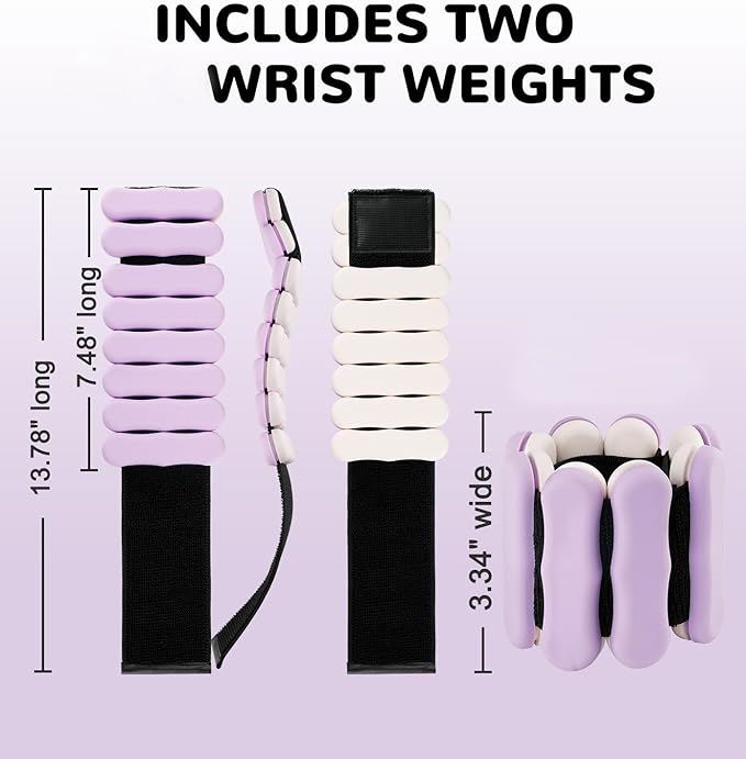 Wrist Ankle Weights for Women Men, Leg Arm Wrist Weights Bangles 1lb*2 2lb*2 Wearable Weights Pilates Weighted Bracelet for Strength Training Walking Swimming Yoga Physical Therapy