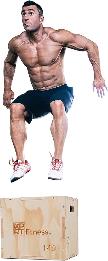 XPRT Fitness 3-in-1 Wooden Plyo Box for CrossFit Jump Training, Plyometric Exercise Box with Multiple Heights, Heavy-Duty Jump Box for Home Gym