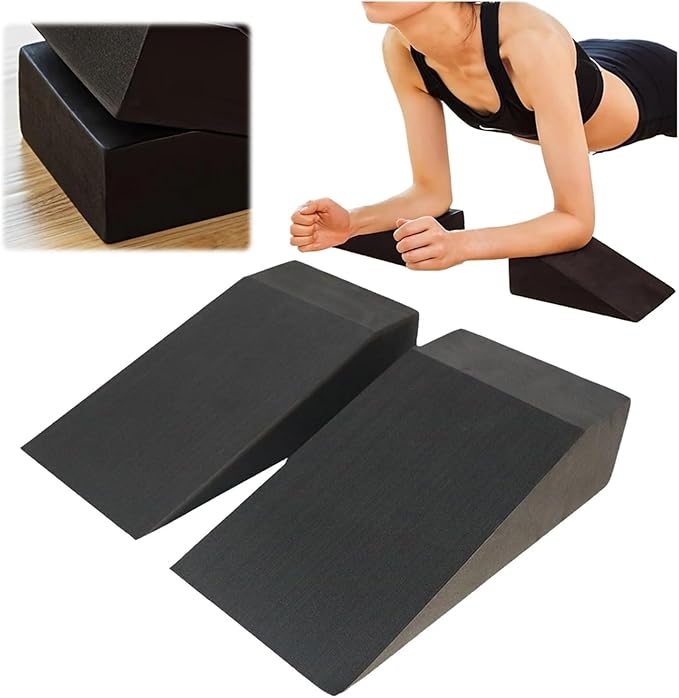 2Pcs Yoga Wedge Blocks and Squat Wedge Board Multi Functional Stretch Slant Board with Non Slip EVA