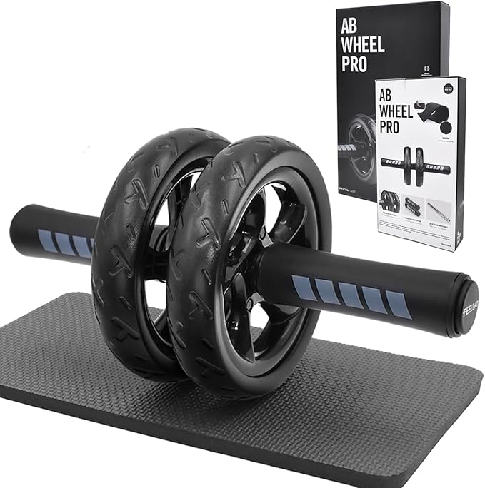 Ab roller wheel with knee pad for abdominal exercise core workout weight loss no noise easy to assembling light weight perfect home gym equipment for men & women