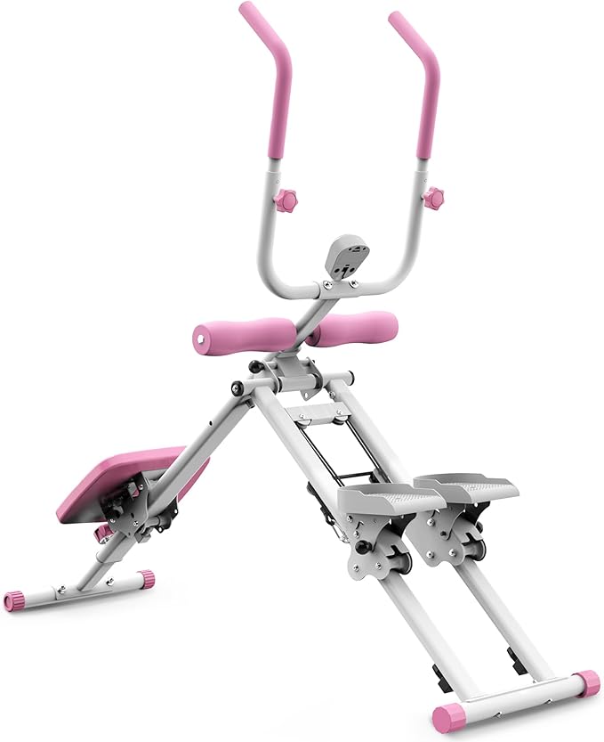 2 in 1 Stair Stepper And Ab Workout Machine, Stepper Machine with Adjustable Handlebar, Vertical Climber Workout Equipment for Home Gym, Core and Glute Workouts Equipment for Women