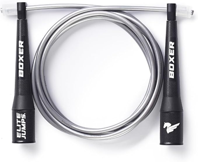Elite Jumps Boxer 3.0 Jump Rope – Professional Boxing Workout Equipment | Tangle-Free PVC Skipping Rope with Smooth Action Handles | Slip-Resistant Grips for Fitness & Cardio Training