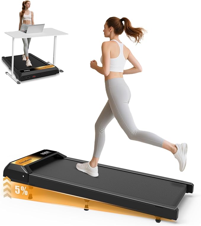 2.5HP Walking Mat with Incline pad,Under Desk Treadmill, Walking Running Pad with Remote, 3 in 1 Low Noise Small Mini Portable Treadmill with Led Screen, Compact Treadmills for Home, 265lbs Capacity