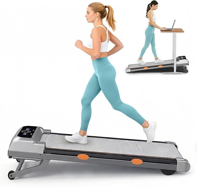 Walking Pad Treadmill with 15% 12-Level Auto Incline & UI Screen, Portable Treadmills with Bluetooth Speaker, 3.5HP Foldable Under Desk Treadmill for Home Office 450LBS, Remote & APP