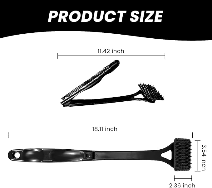 18.5-Inch Foldable Back Scratcher with ABS Polymer Resin Long Handle, Suitable for Men, Women, Adults with Rough Skin, The Best Gift for Parents and Loved Ones (D-Black)