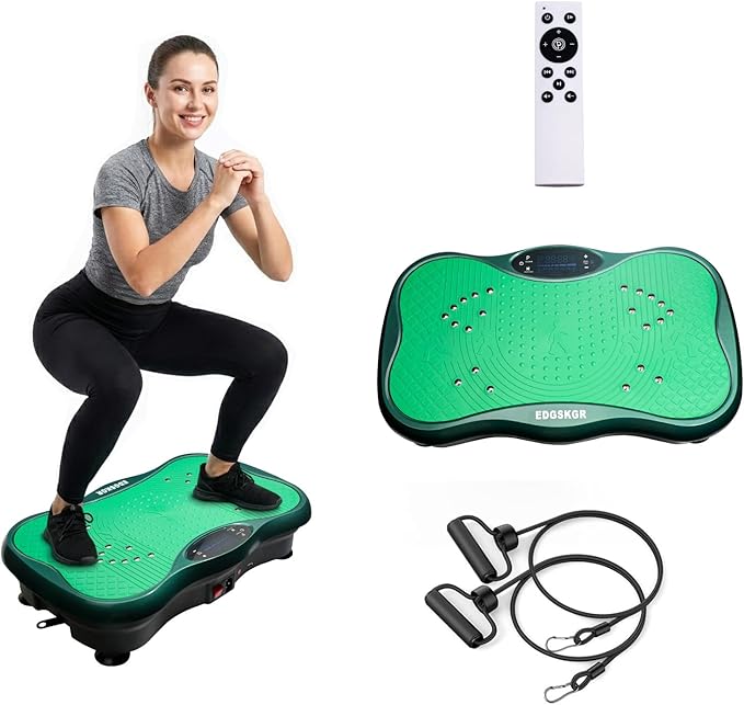 Vibration Plate Exercise Machine for Whole Body Workout, Professional Vibrating Plate with 330lbs Capacity, 5 Preset Programs & Bluetooth for Home Office Lymphatic Drainage & Weight Loss