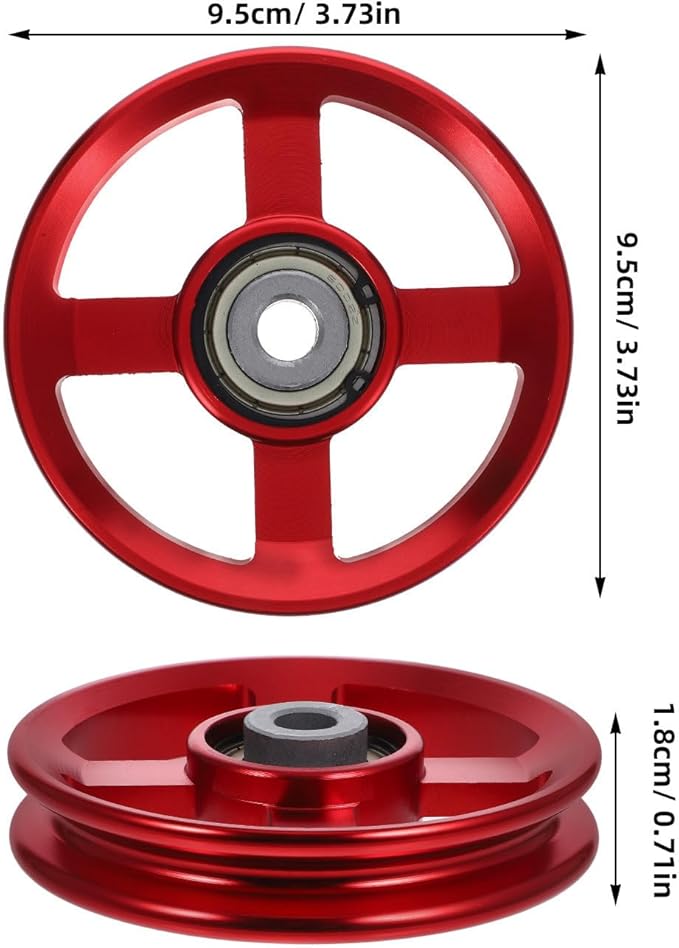 Hemoton Fitness Pulley Wheel Aluminum Alloy Metal Home Gym Pulley for Strength Training Equipment Attachment Cable Workout