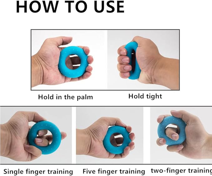 3 Resistance Levels Hand Grip Strengthener, Grip Strength Trainer, Finger Exerciser, Forearm Exerciser Trainer Workout Equipment for Stress Relief