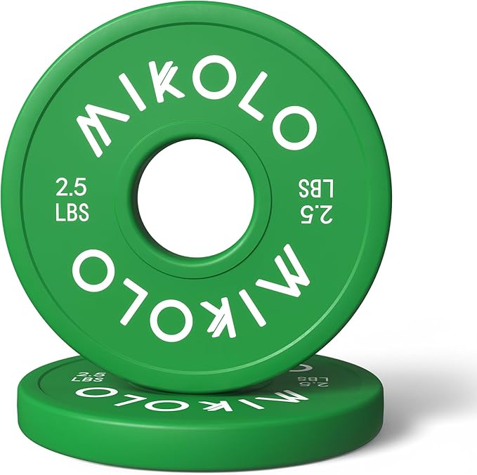 Mikolo Change Weight Plates 1.25LB 2.5LB 5LB Set Fractional Plates Set Bumper Plates for Cross Training Fit 2 Inch Barbells Strength Training Weight Plates