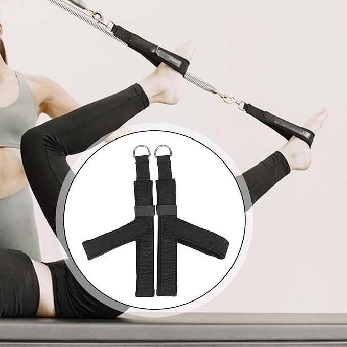 2 Pieces Pilates Straps Fitness Belts Equipment Strength Training Y Loops Reformer Strap Yoga Straps for Workout Men Home Gym