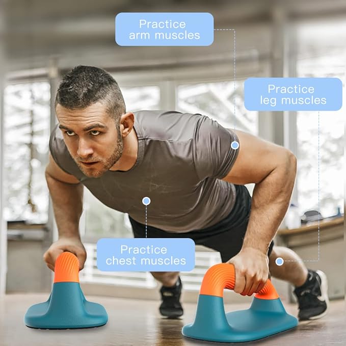 Dolibest Push Up Bar, 12'' High Parallettes Bars with Wooden Handles, Stable and Comfortable Calisthenics Equipment, Suitable for Handstand, L-Sit, Dip Bar, Strength Training for Indoor Outdoor Use