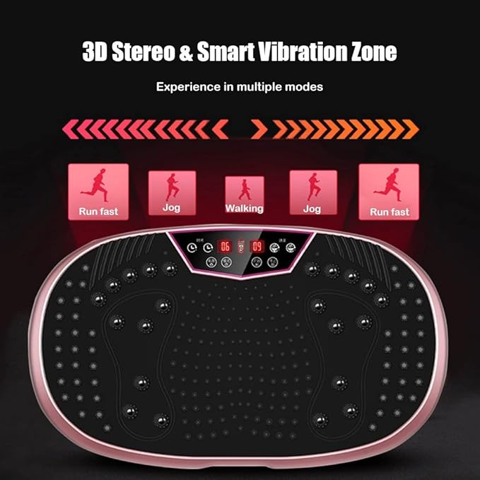 Vibration Plate Exercise Machine，Fitness Vibration Platform Machine for Weight Loss & Foots Massage with Loop Bands + Remote, 99 Levels