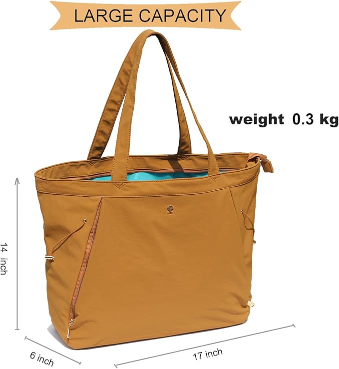 ESVAN Yoga Tote Bag for Women Shoulder Bags Drawstring for Office Workout Travel Carryall Pilates Gym and Beach