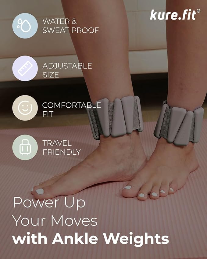 Pilates Weight | Wrist & Ankle Weights for Women | Weighted Bangles | 1LB/ 2LB Each (Set of 2)