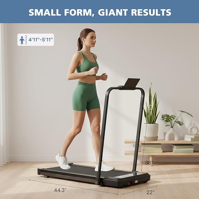 OLIXIS Walking Pad Treadmill for Home, Under Desk Treadmill for Small Space, Portable Design for Home Office Workouts, LED Display with Remote Control, Low Noise